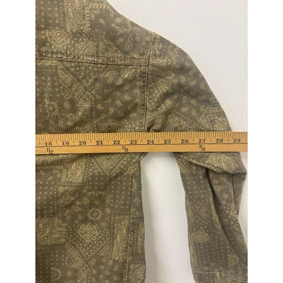 Womens Easel Paisley Patchwork Denim Jacket Taupe Size Medium - Picture 5 of 6